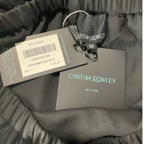 Cynthia Rowley Voluminous Black Tulle Midi Skirt Size M NWT - Picture 4 of 5